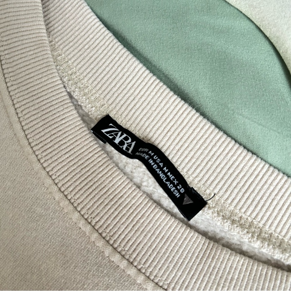 🩷ZARA CROPPED WARM COZY CREWNECK SWEATSHIRT LONG SLEEVE SIZE MEDIUM TRENDING - Picture 5 of 6